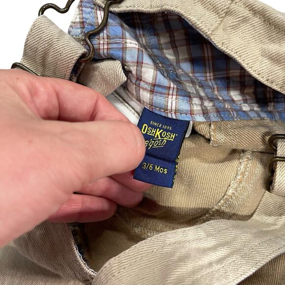 Oshkosh Bgosh Beige Overalls Farm Horse Cowboy Hat 3/6 Months - Picture 8 of 9